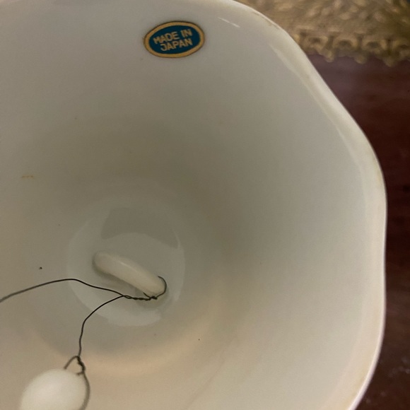 Vintage Currier And Ives Porcelain Bell American Homestead Summer White Gold - Picture 9 of 9